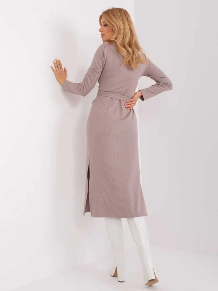 Lakerta Suknelė-LK-SK-509456.99-tamsiai smėlio spalvos