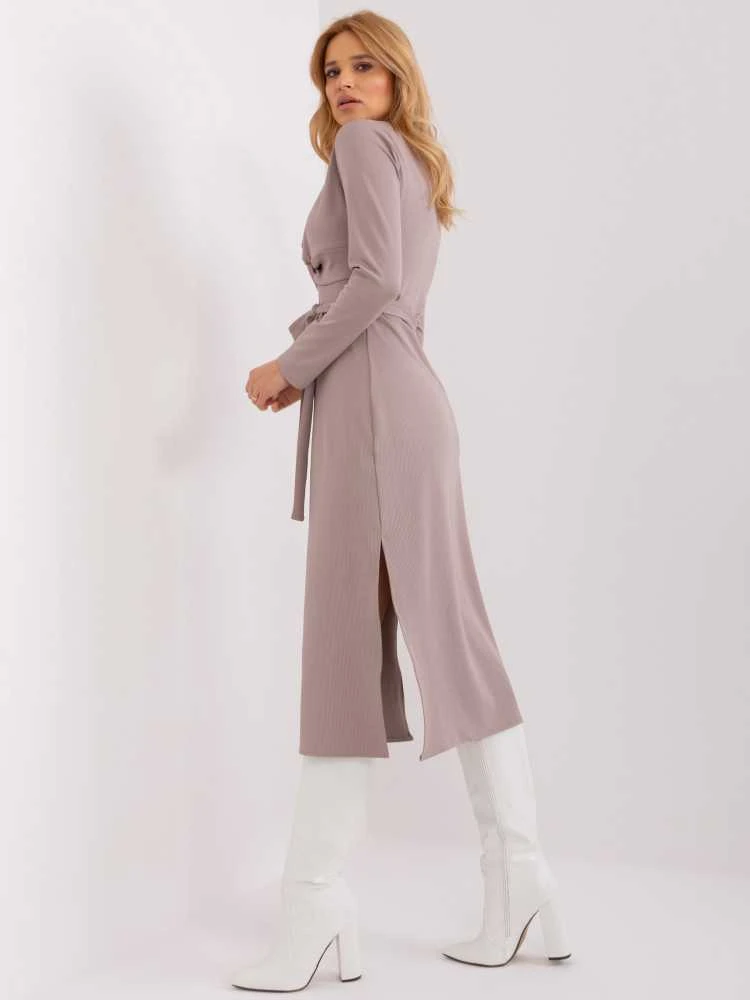 Lakerta Suknelė-LK-SK-509456.99-tamsiai smėlio spalvos