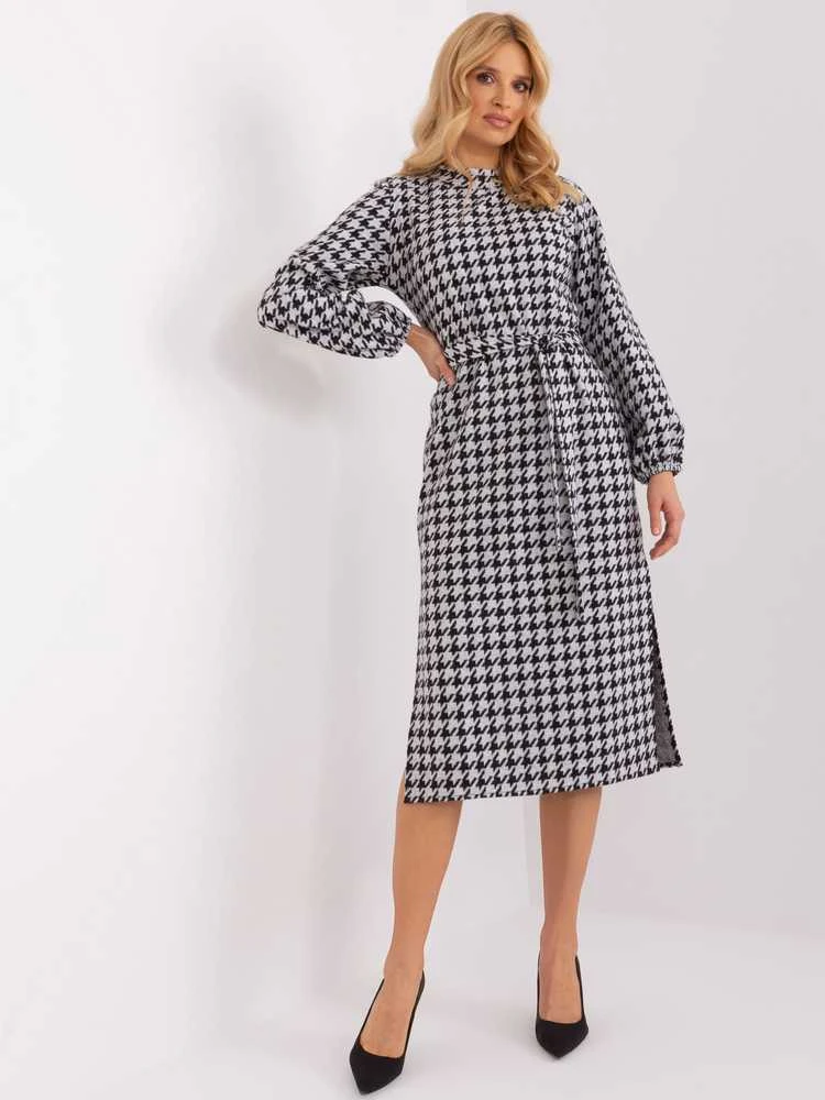Lakerta Suknelė-LK-SK-509516.04-balta-juoda