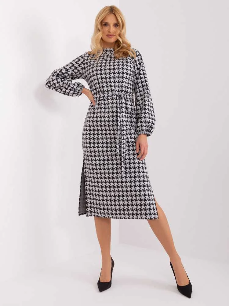 Lakerta Suknelė-LK-SK-509516.04-balta-juoda