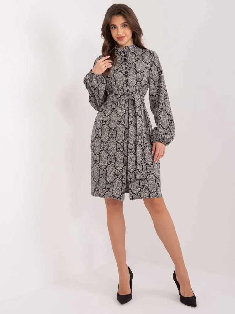 Lakerta Suknelė-LK-SK-509526-1,06-pilka-juoda