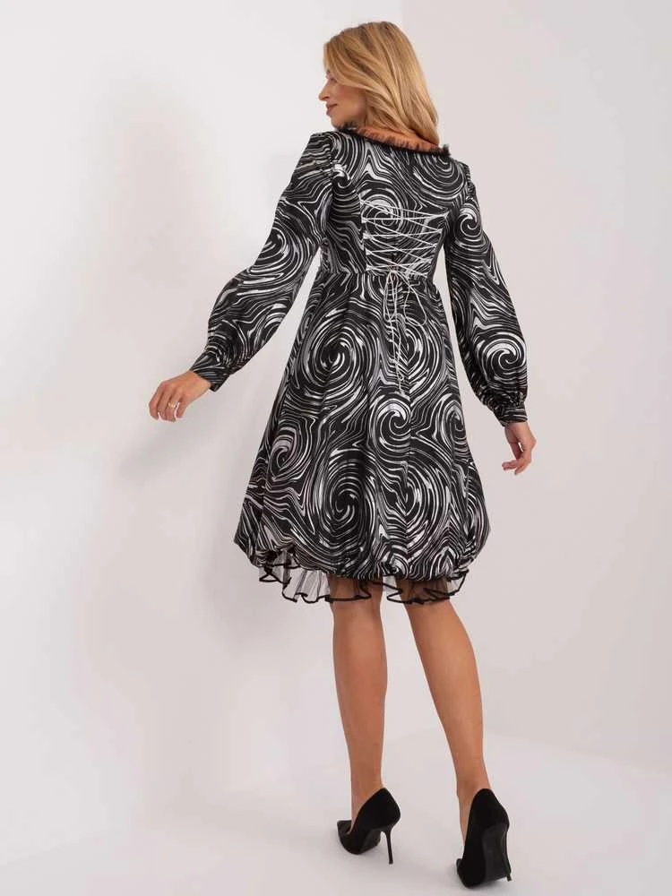 Lakerta Suknelė-LK-SK-509565.07-juoda-sidabrinė