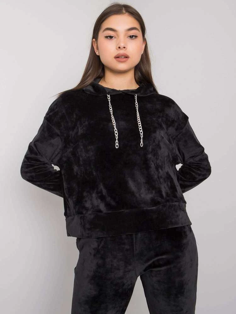 Lakerta Veliūrinis treningas moterim LK-KMPL-508683.06-juoda