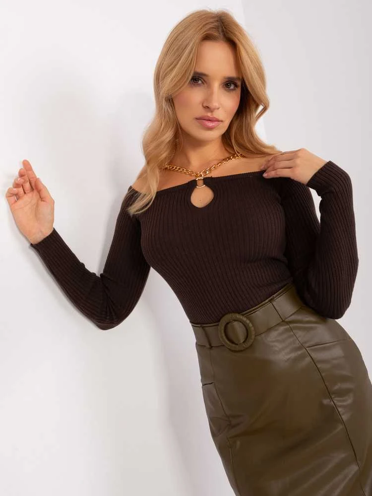 Lefon Megztinis-EM-SW-070921.49-tamsiai rudas