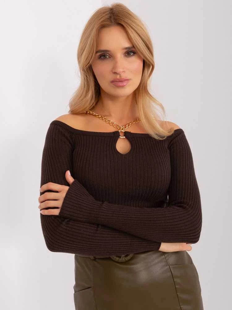 Lefon Megztinis-EM-SW-070921.49-tamsiai rudas