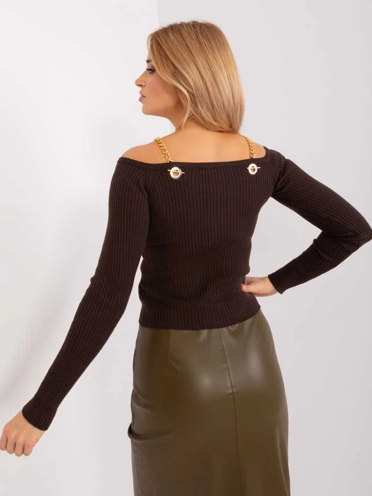 Lefon Megztinis-EM-SW-070921.49-tamsiai rudas