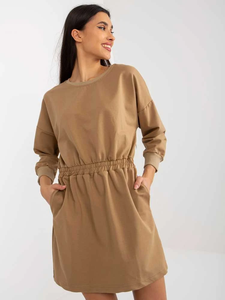 Lily Rose Suknelė-EM-SK-HS-21-487.41-tamsiai smėlio spalvos