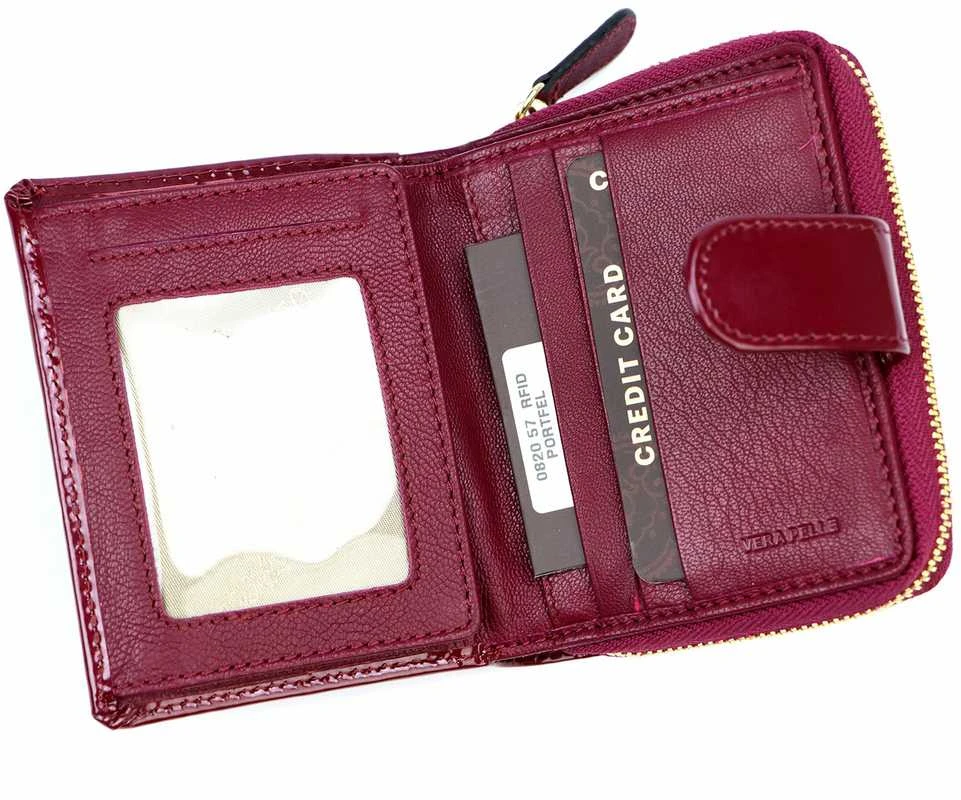 Natūralios odos moteriška piniginė Mato Grosso 0820-57 RFID – bordo