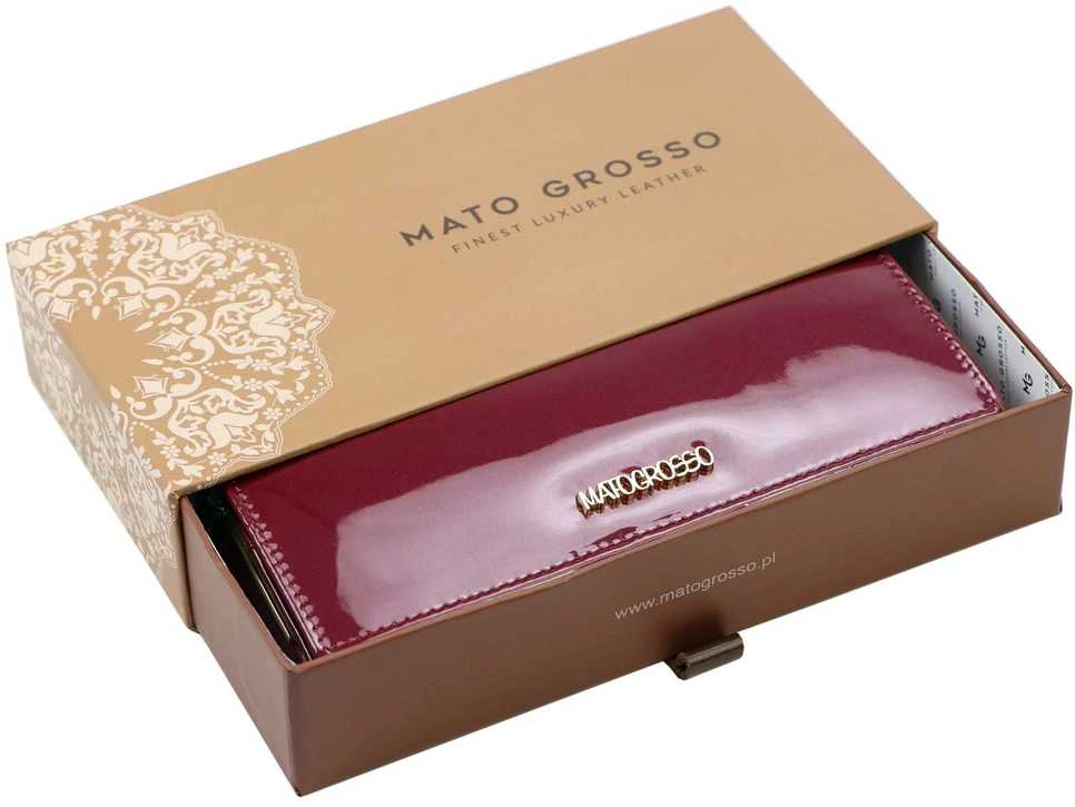 Natūralios odos moteriška piniginė Mato Grosso 0946-57 RFID – bordo