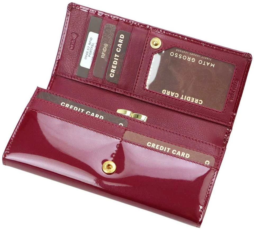 Natūralios odos moteriška piniginė Mato Grosso 0946-57 RFID – bordo