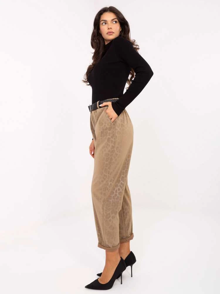 Moda Kelnės-IT-SP-242976.29P-camelowy