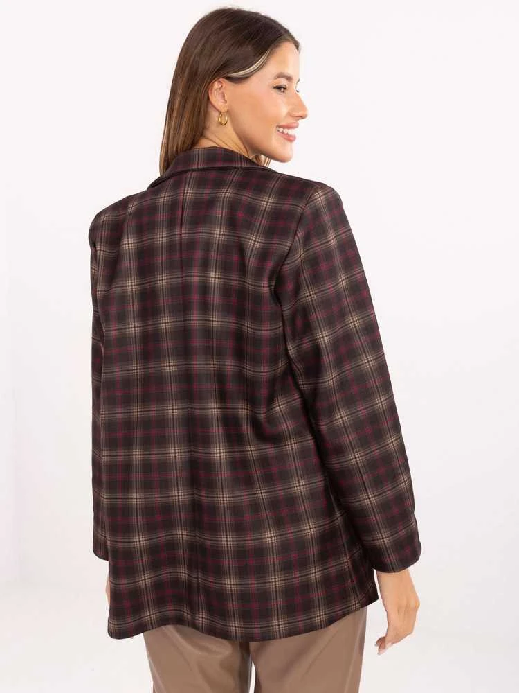 Moda Švarkas moterims -IT-MA-21739.16P-ciemny ruda