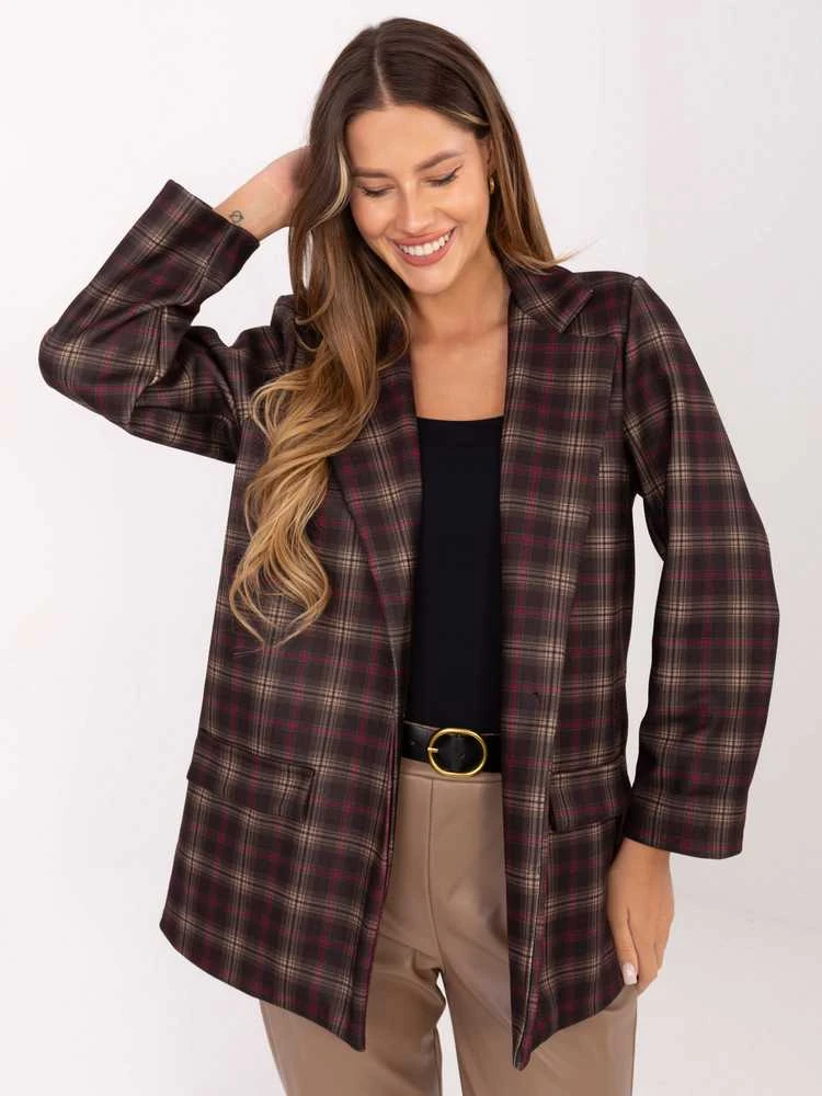 Moda Švarkas moterims -IT-MA-21739.16P-ciemny ruda