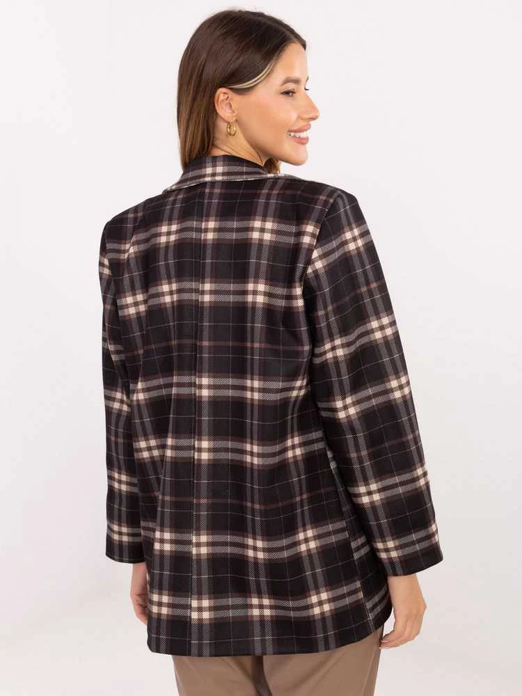 Moda Švarkas moterims -IT-MA-21739.16P-juoda-smėlio spalva