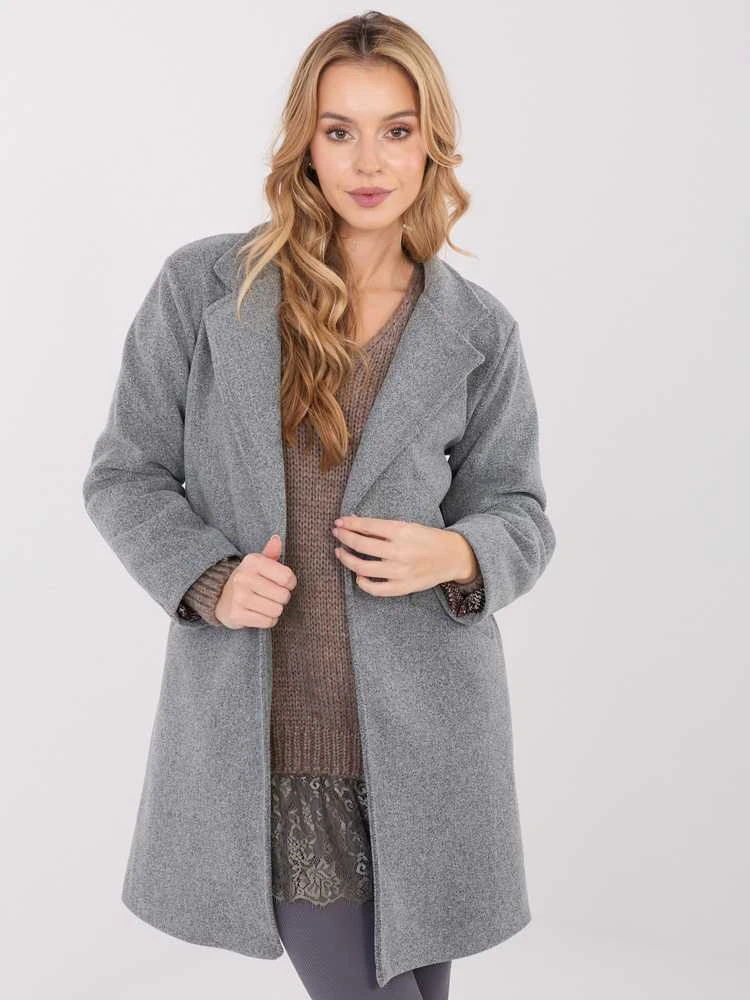 Moda Paltas moterims -IT-PL-20238.23-ciemny pilka