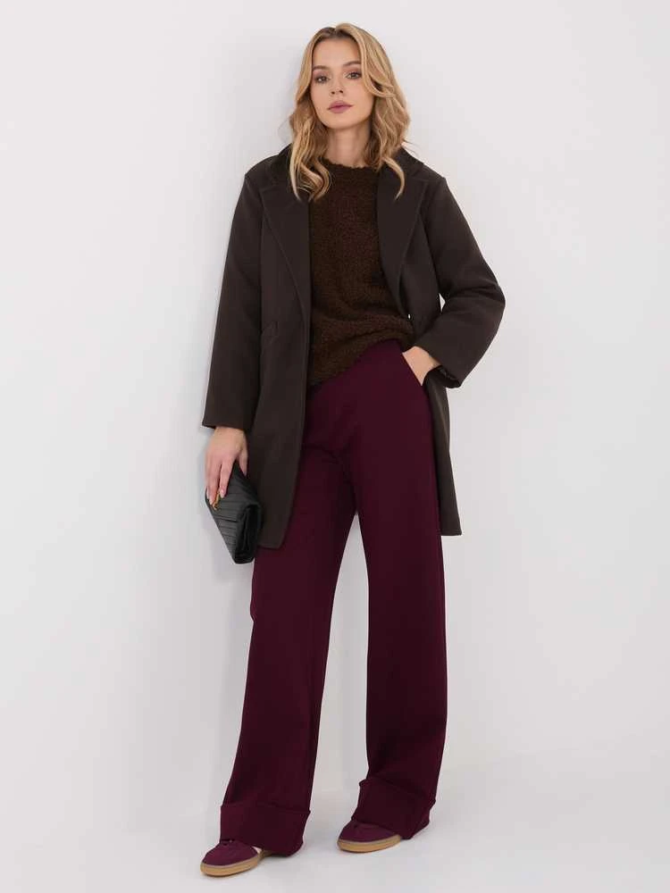 Moda Paltas moterims -IT-PL-20238.23-ciemny ruda
