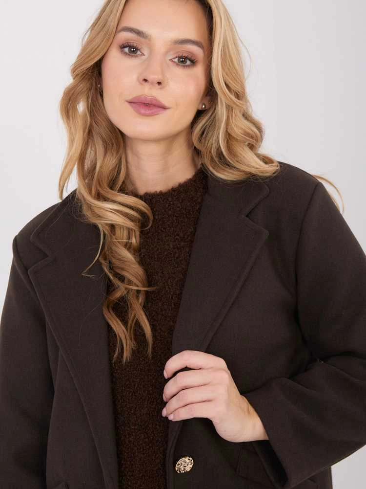 Moda Paltas moterims -IT-PL-20238.23-ciemny ruda