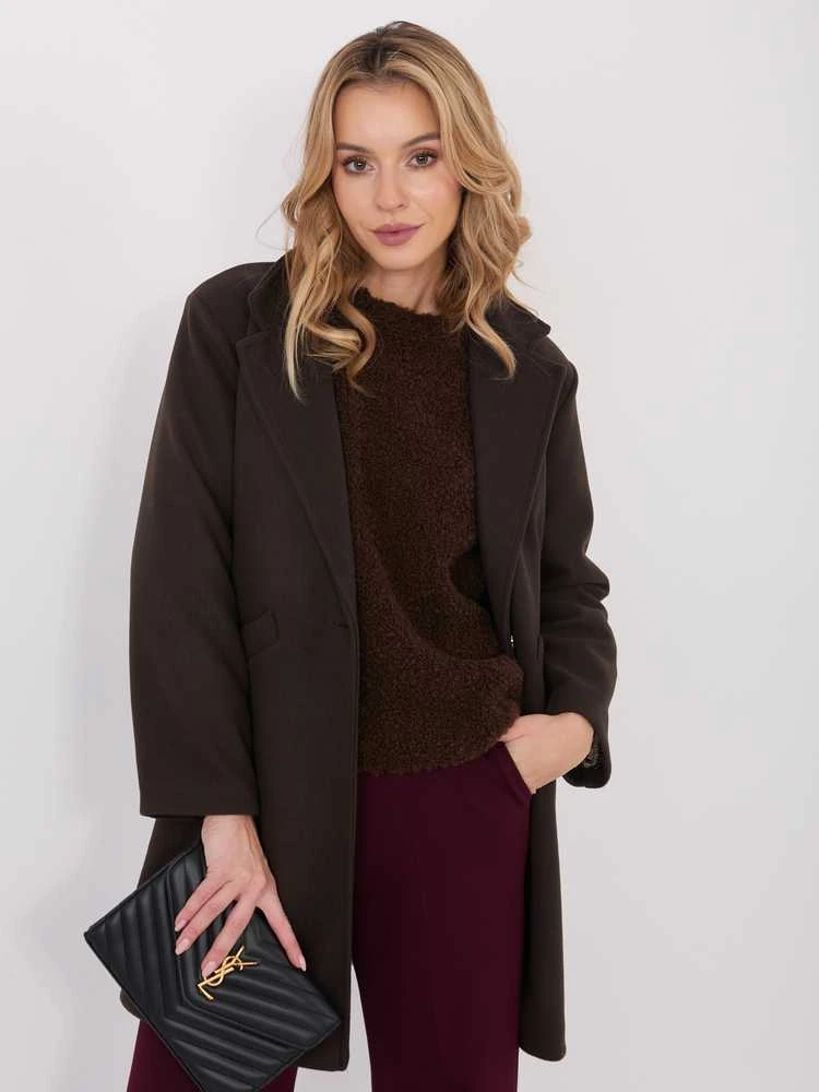 Moda Paltas moterims -IT-PL-20238.23-ciemny ruda