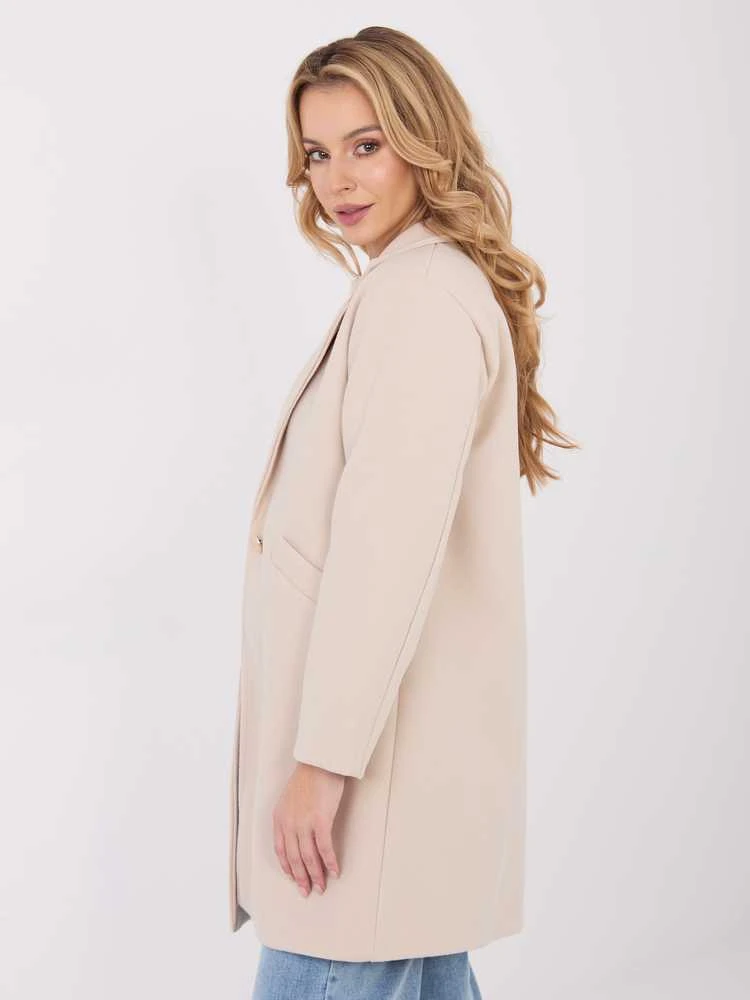 Moda Paltas moterims -IT-PL-20238.23-jasny smėlio spalva