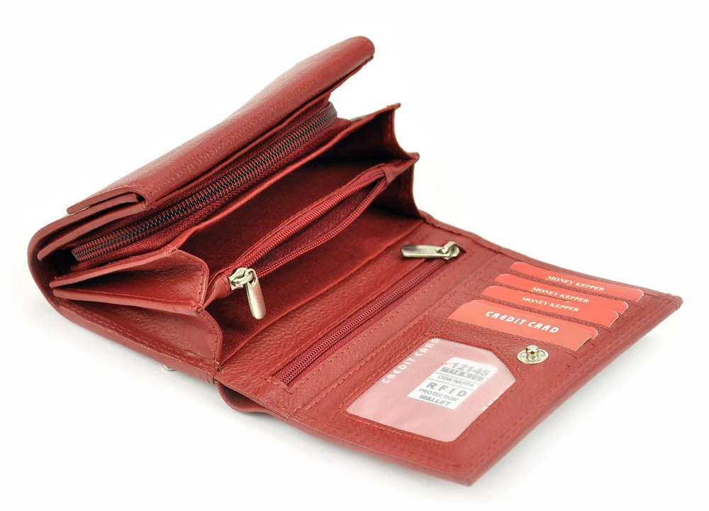 Vidutinė moteriška odinė piniginė Money Kepper 12145 RFID