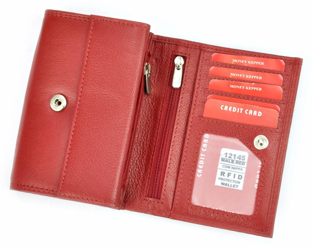Vidutinė moteriška odinė piniginė Money Kepper 12145 RFID