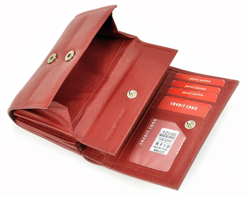 Vidutinė moteriška odinė piniginė Money Kepper 12145 RFID