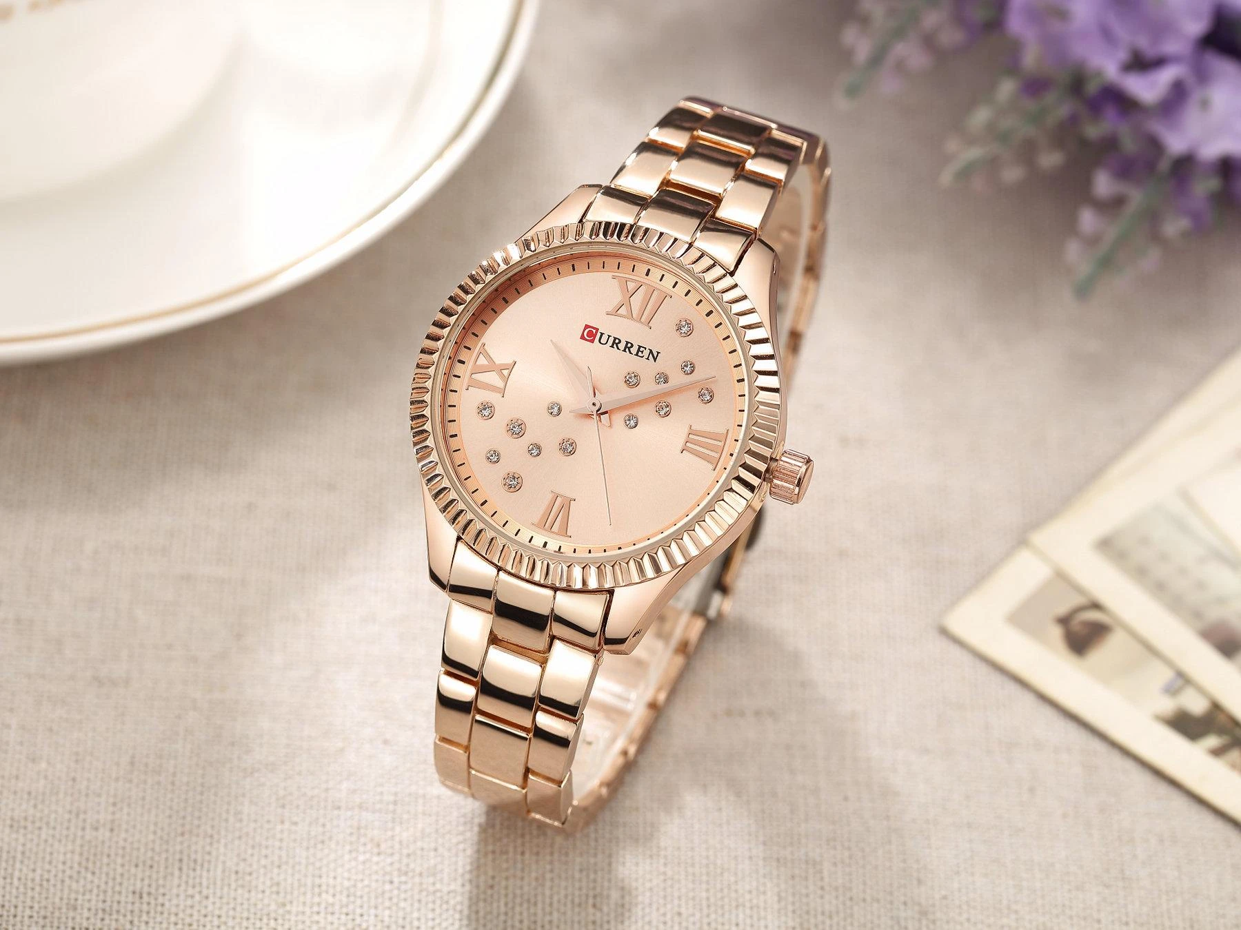 Laikrodis moterims CURREN 9009 (zc508b) + dėžutė