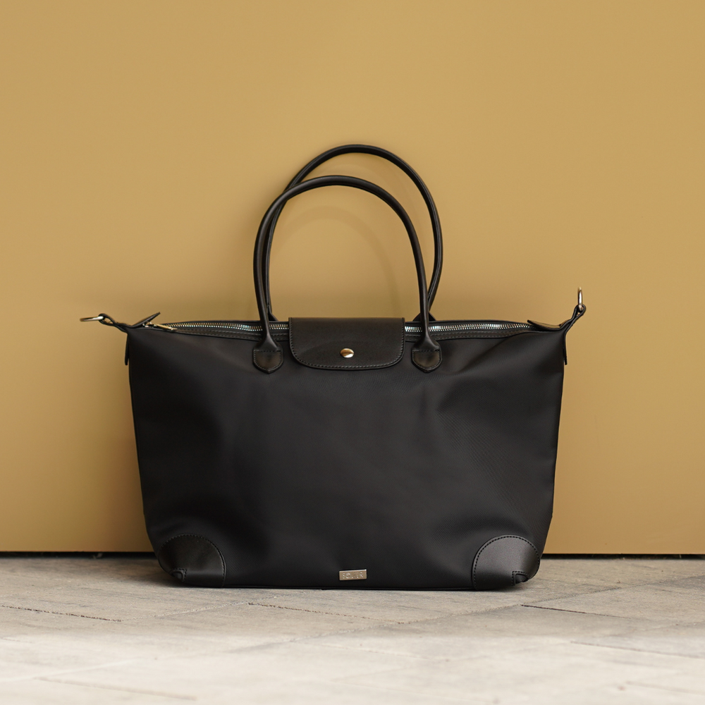 Nylonowa Moteriškas krepšys shopper Solier FB48 Lestia juoda