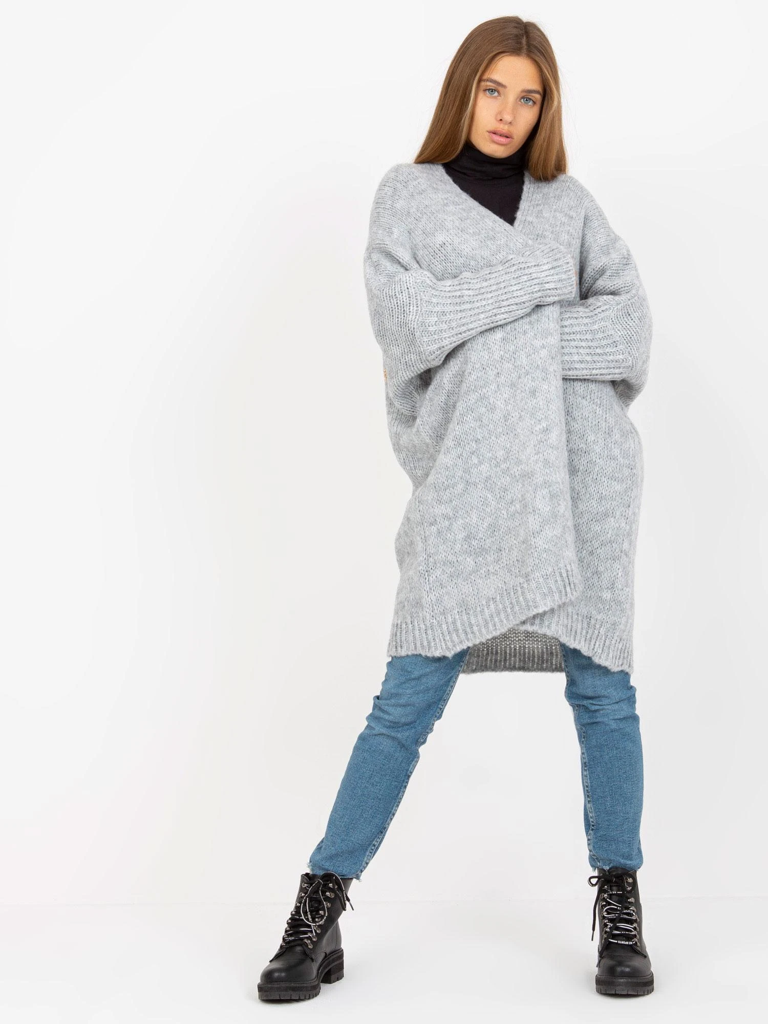 Och Bella Kardiganas moterims -TW-SW-BI-M2201.87-pilka