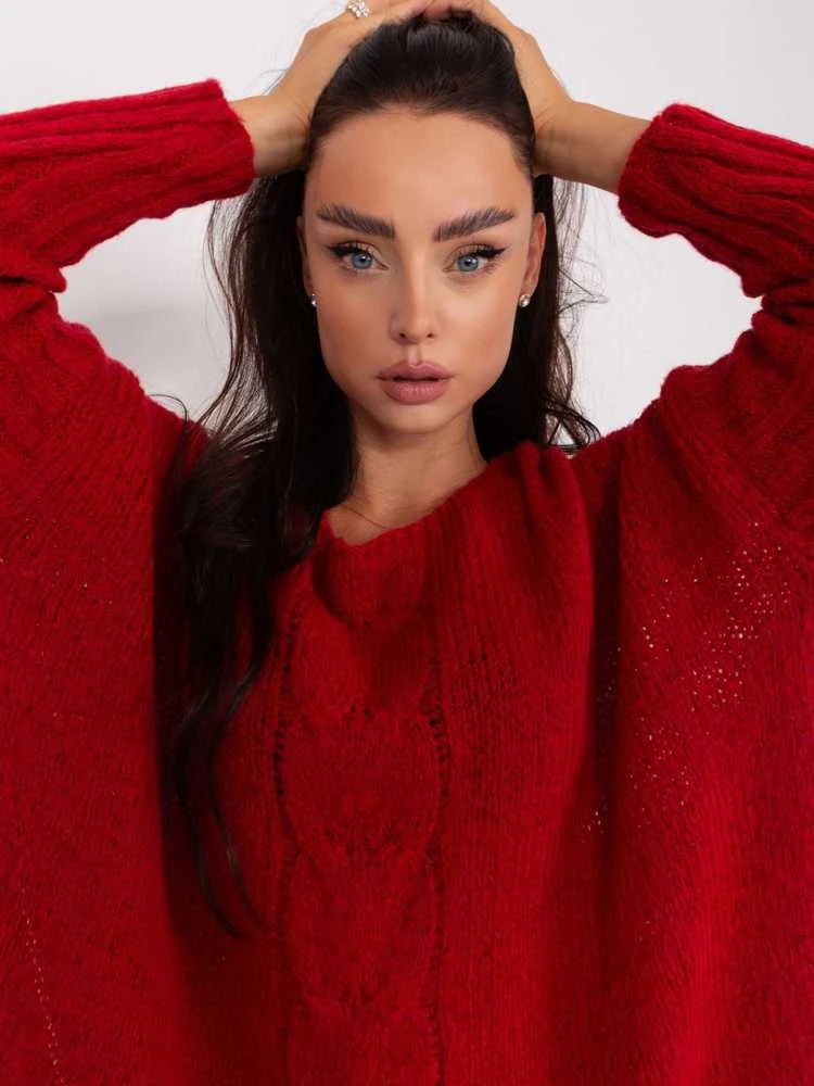 Och Bella Megztinis-TW-SW-BI-559.45-tamsiai raudonas