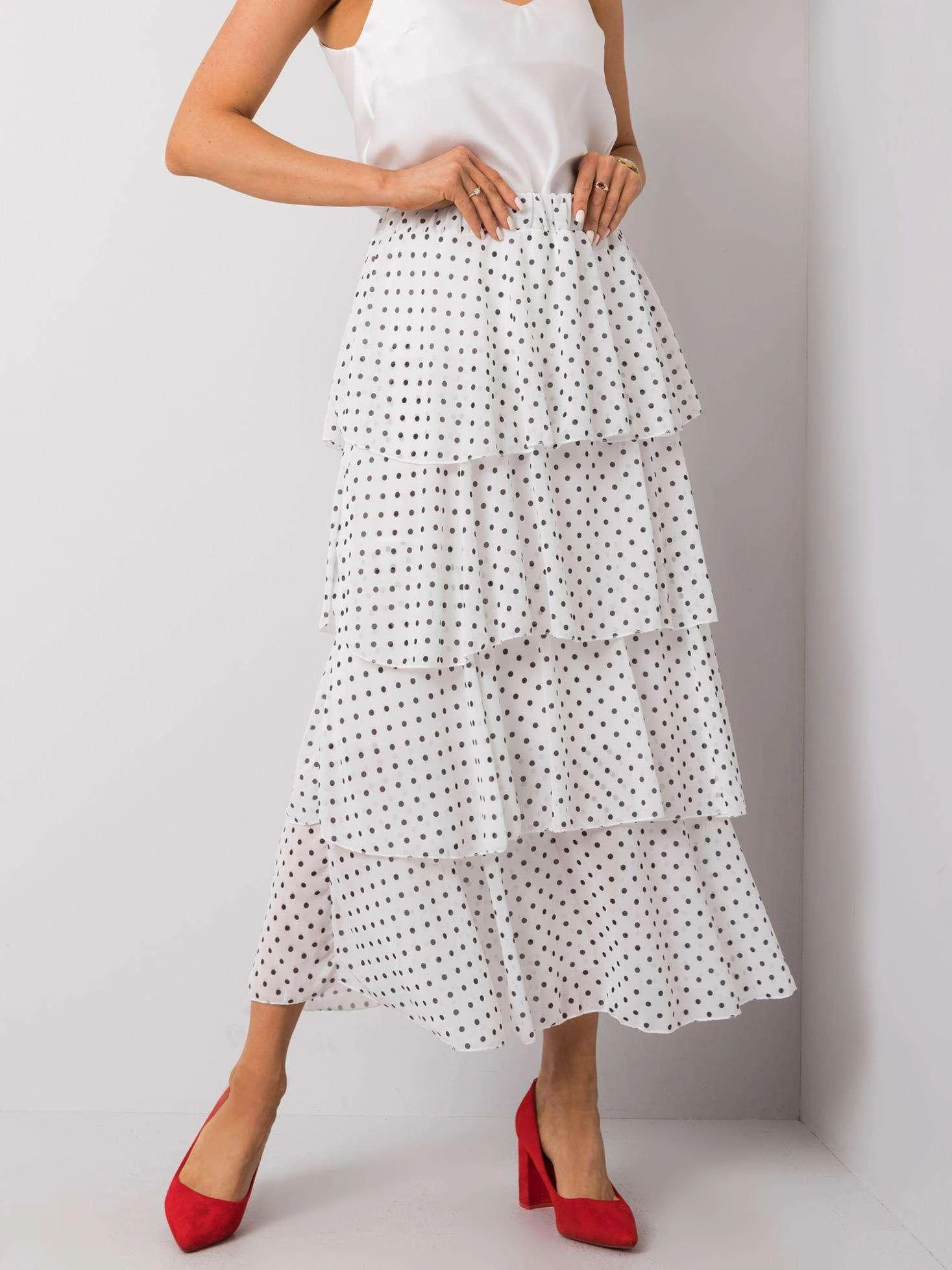 Och Bella Spódnica-TW-SD-BI-0725.99-balta-juoda
