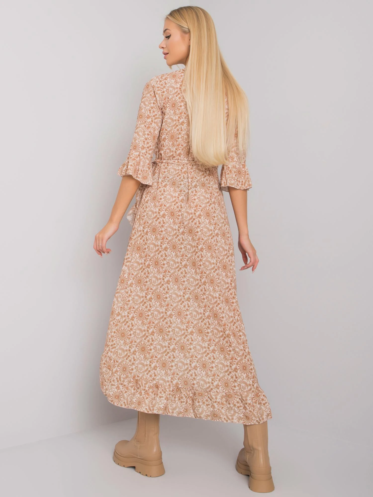 Och Bella Suknelė-TW-SK-BI-24502-3,46P-smėlio spalvos