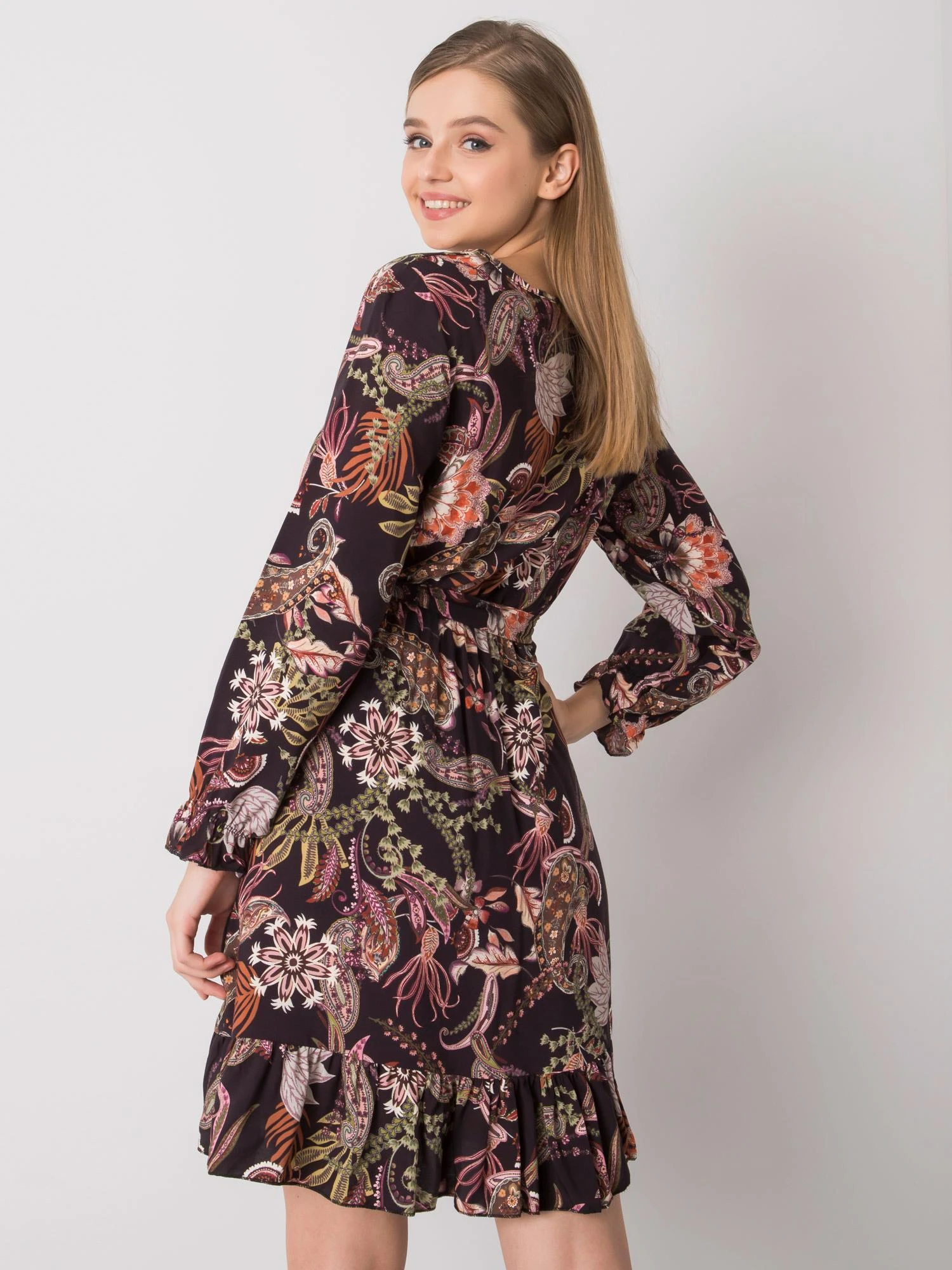 Och Bella Suknelė-TW-SK-BI-H2515.38X-juoda-smėlio spalvos