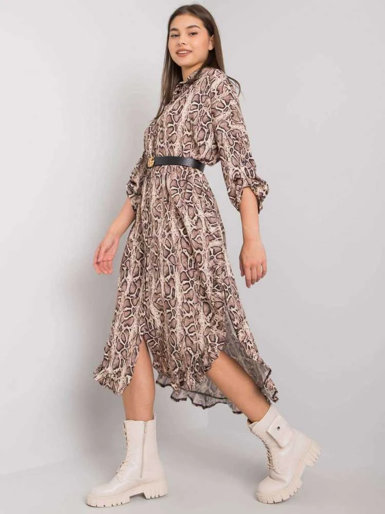 Och Bella Suknelė-TW-SK-BI-32556-1,62P-juoda-smėlio spalvos