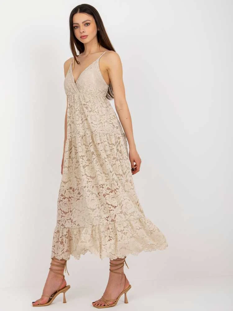 Och Bella Suknelė-TW-SK-BI-8247.62P-smėlio spalvos