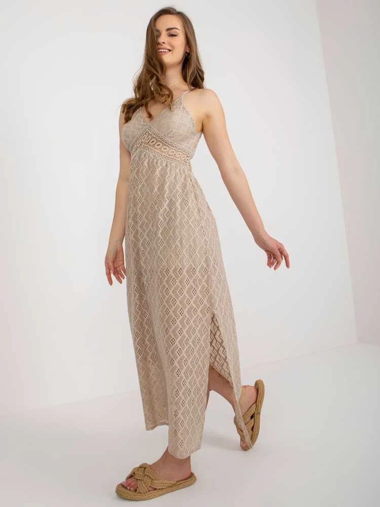 Och Bella Suknelė-TW-SK-BI-8676.22-smėlio spalvos