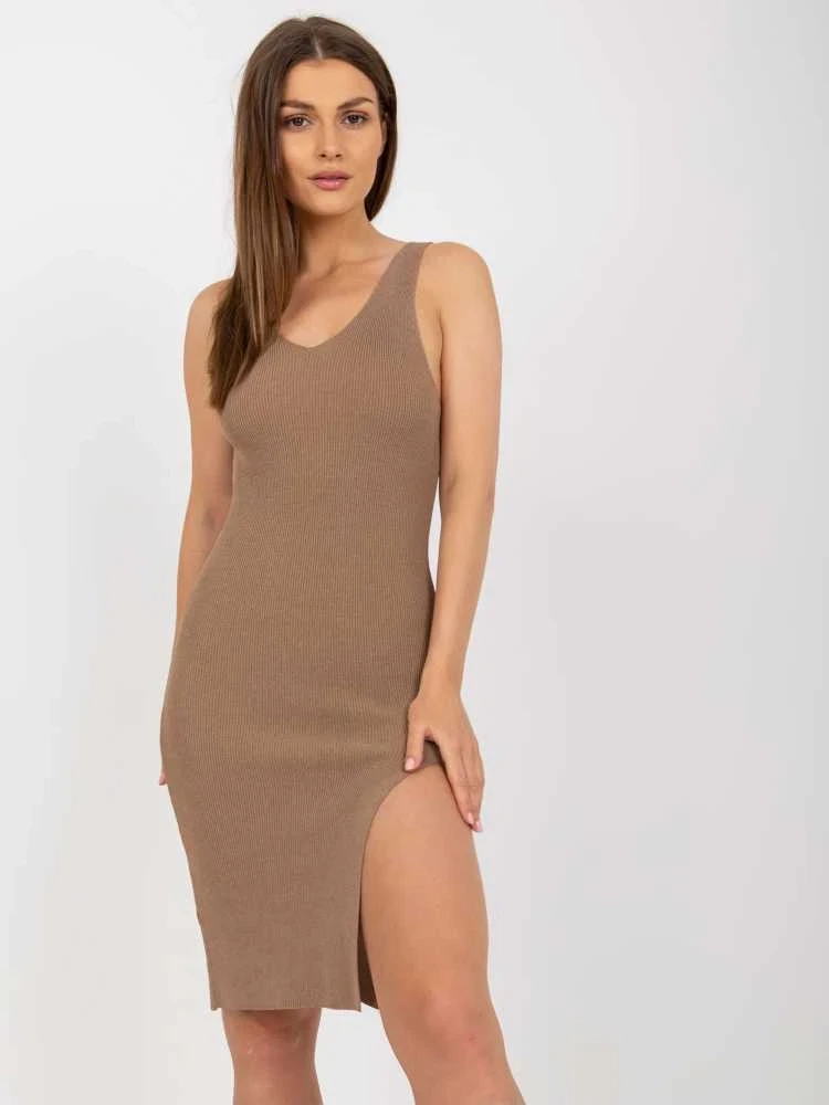 Och Bella Suknelė-TW-SK-BI-B001.67P-tamsiai smėlio spalvos