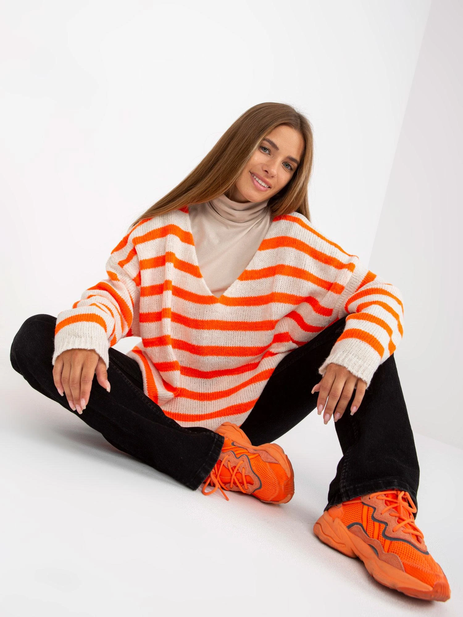 Och Bella Megztinis-TW-SW-BI-M59.25-oranžinė