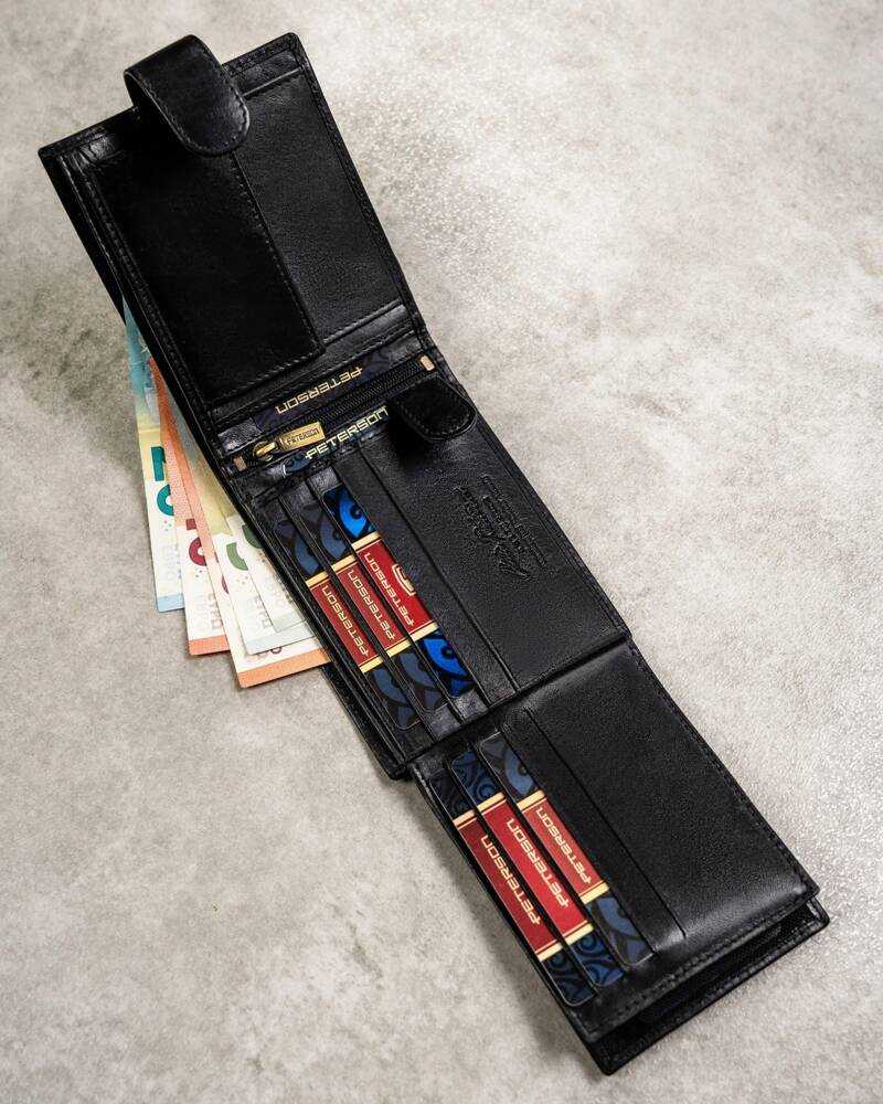 Odinė piniginė + dėklas + raktų pakabukas PETERSON PTN SET3-N992L-VT