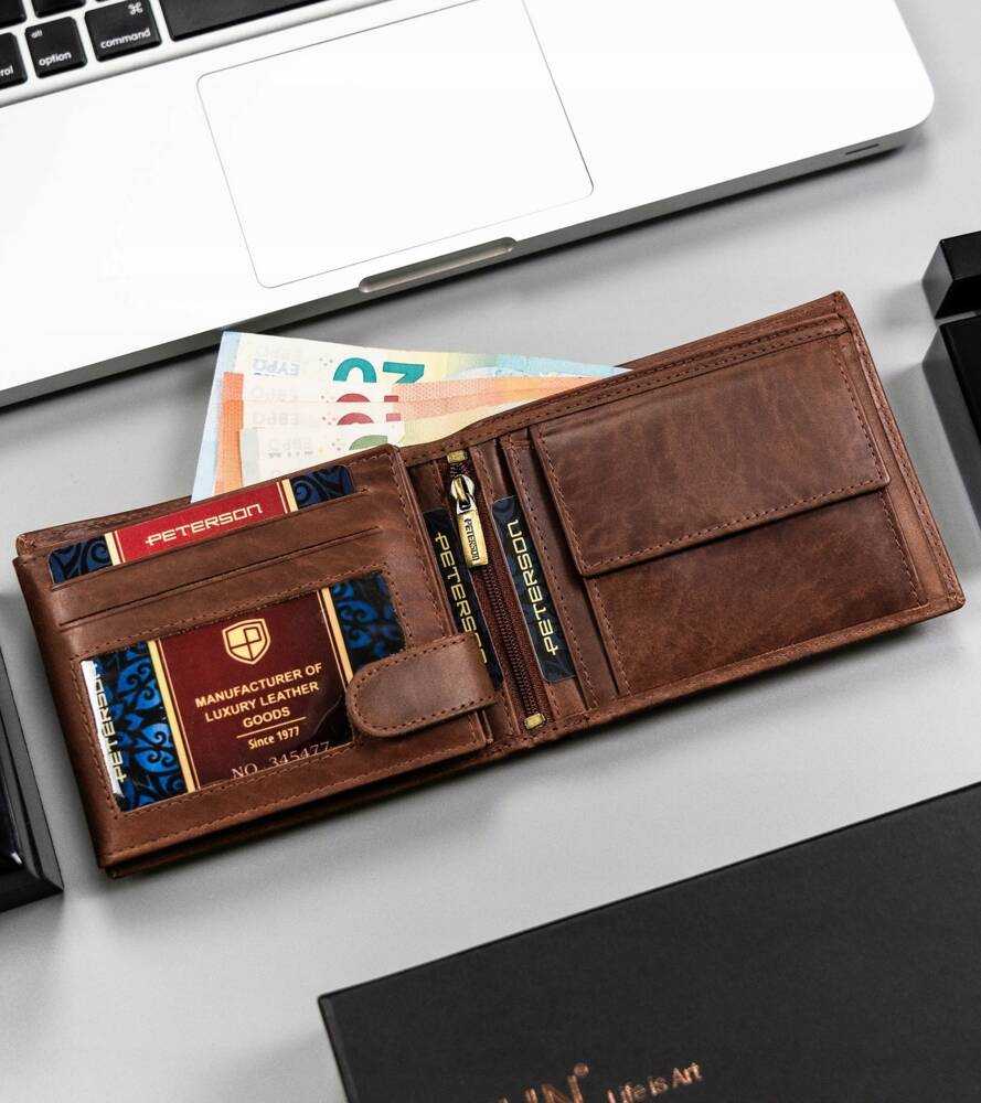 Odinė piniginė RFID PETERSON PTN PTN N992-BE-MOUN
