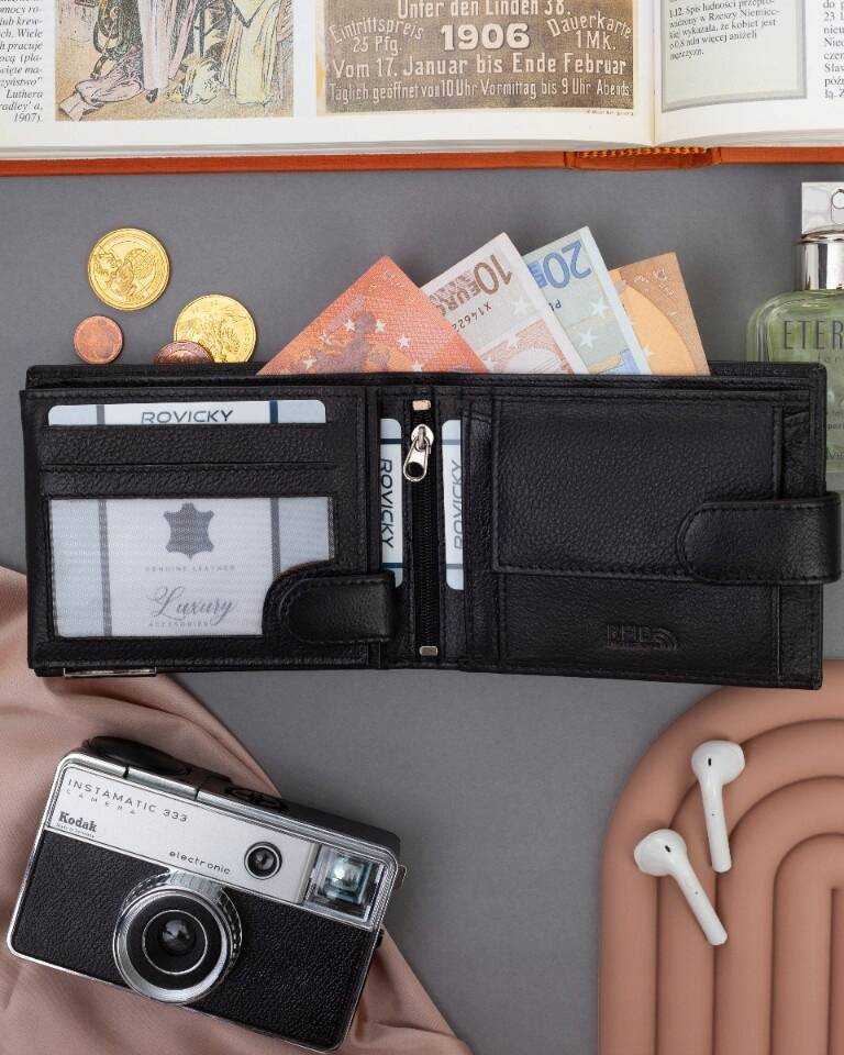 Odinė piniginė RFID RONALDO N992L-PDM-RON-BP