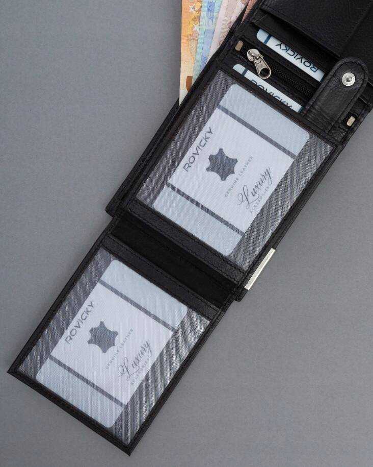 Odinė piniginė RFID RONALDO N992L-PDM-RON-BP