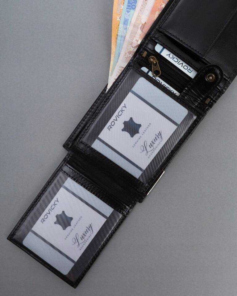Odinė piniginė RFID RONALDO RM-02-BCF-BP