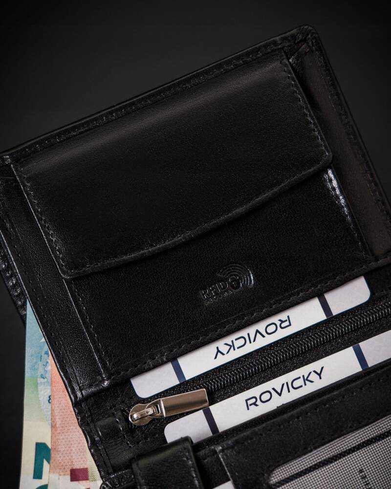 Odinė piniginė RFID ROVICKY RV-7680272-IL-BCA-44