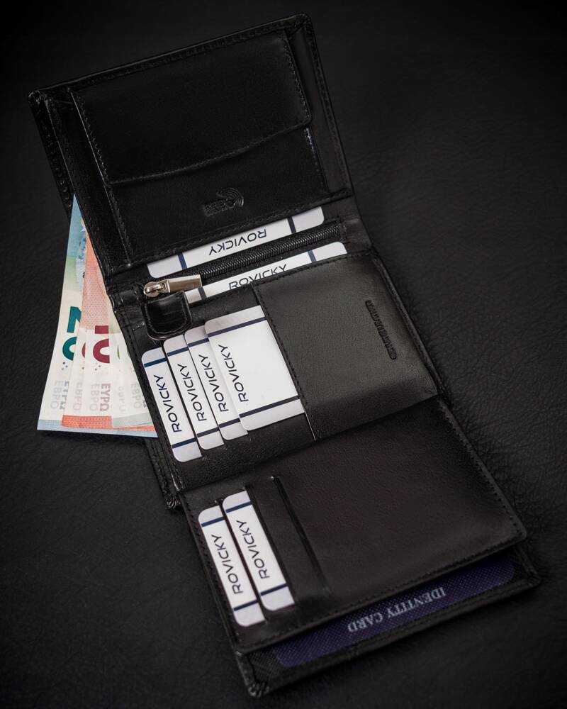 Odinė piniginė RFID ROVICKY RV-7680272-IL-BCA-44