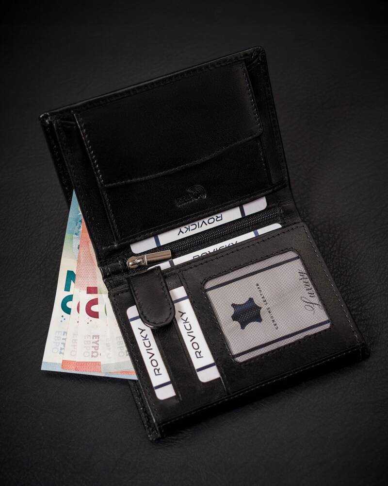 Odinė piniginė RFID ROVICKY RV-7680272-IL-BCA-44