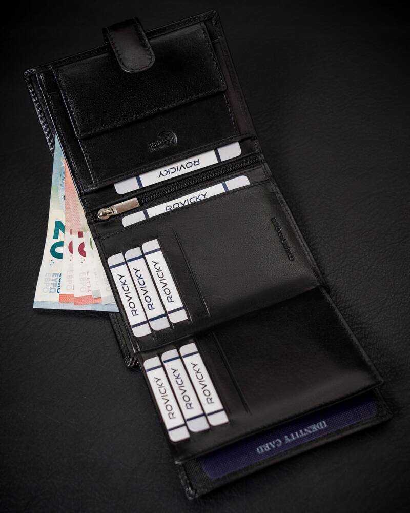 Odinė piniginė RFID ROVICKY RV-7680277-L-BCA