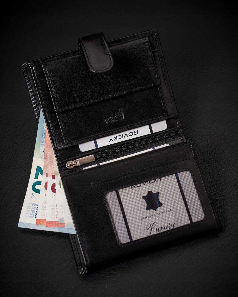 Odinė piniginė RFID ROVICKY RV-7680277-L-BCA