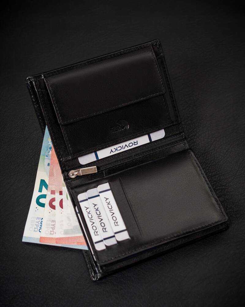 Odinė piniginė RFID ROVICKY RV-7680278-5-BCA-450