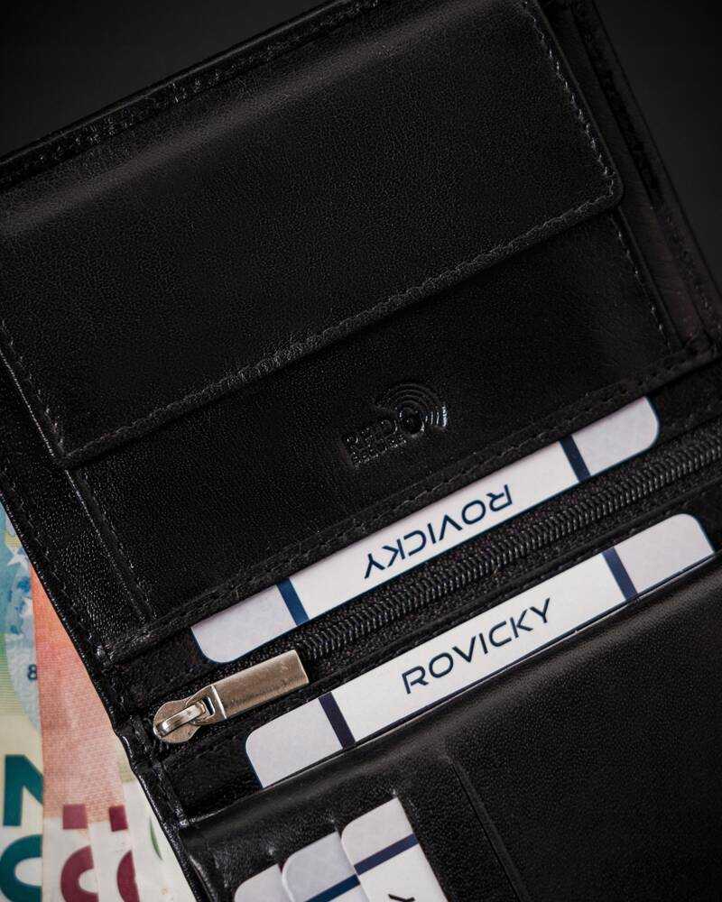 Odinė piniginė RFID ROVICKY RV-7680278-5-BCA-450